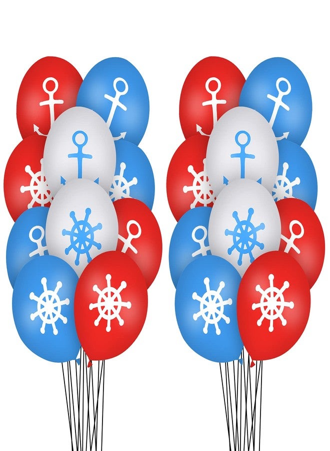 Lecpeting 30 Pcs Nautical Balloons Nautical Birthday Decoration Balloons 12 Inches Anchors Wheel Balloon for Navigation Themed Birthday Baby Shower Party Supplies - Image 4